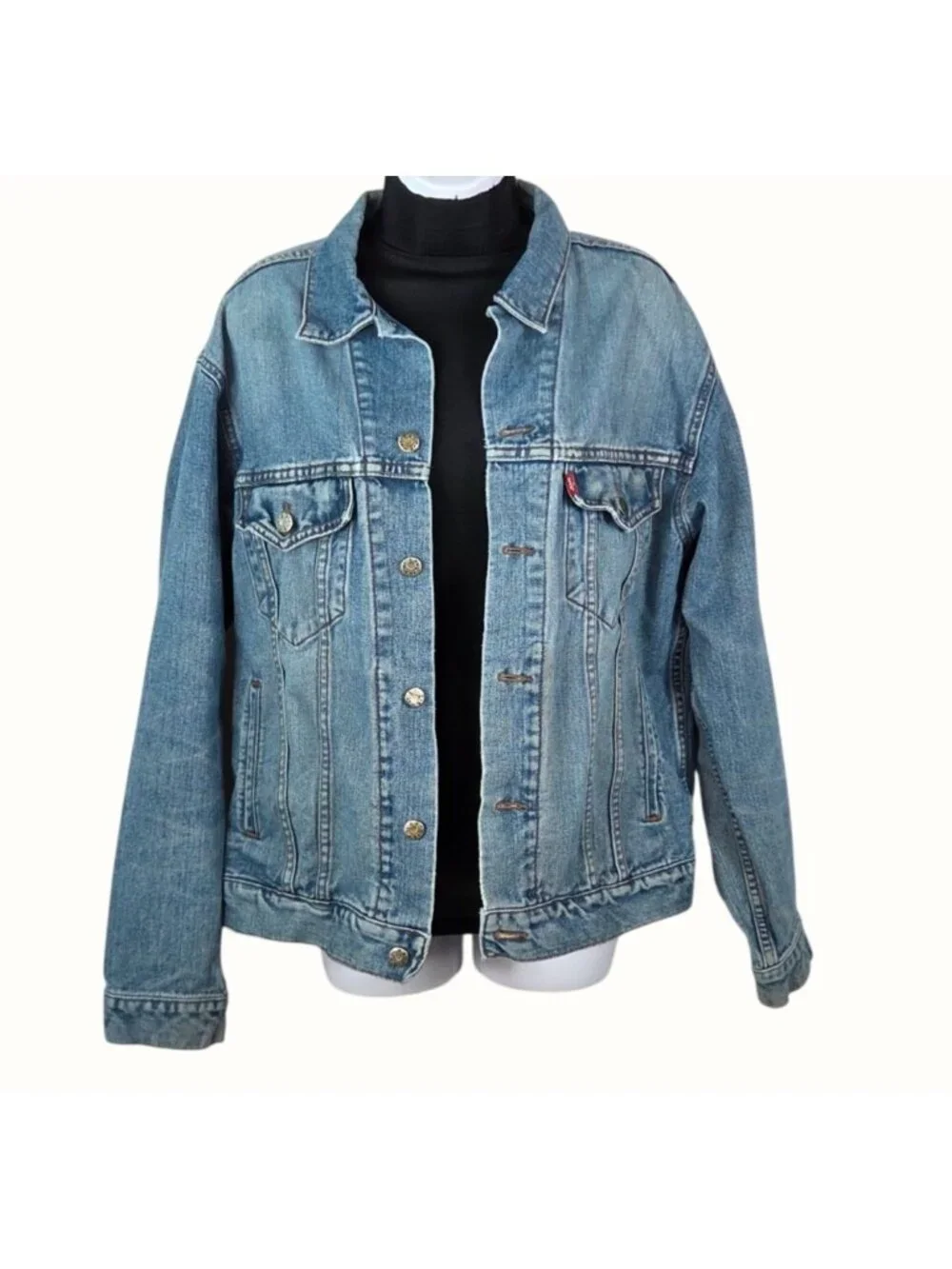 Vintage 1980's Era Levis Medium 70507 Type 3 Standard Trucker Denim Jacket Blue